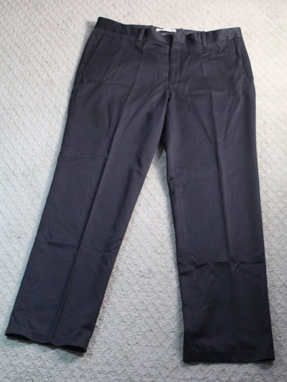 Perry Ellis Cottons Black Flat Front Tailored Fit Slacks 38x34